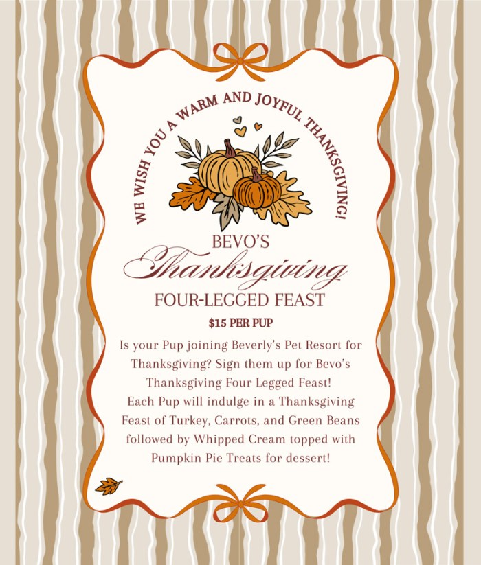 Bevo's Thanksgiving Four-Legged Feast